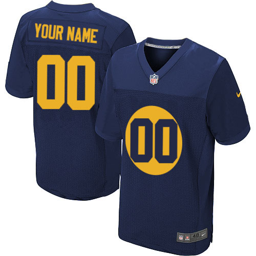 Nike Green Bay Packers Customized Navy Blue Stitched Elite Men's NFL Jersey